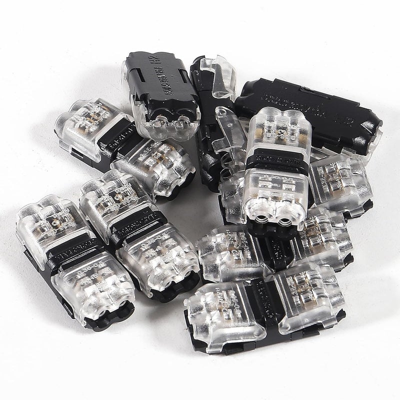 Meimom 10PCS Low Voltage Wire Connectors, 2 Pin 2 Way Universal Compact Wire I Shape Terminals, Toolless Wire Connectors, 2 Way Automotive Quick Splice Wire Wiring Connector for AWG 20-24 - Image 2